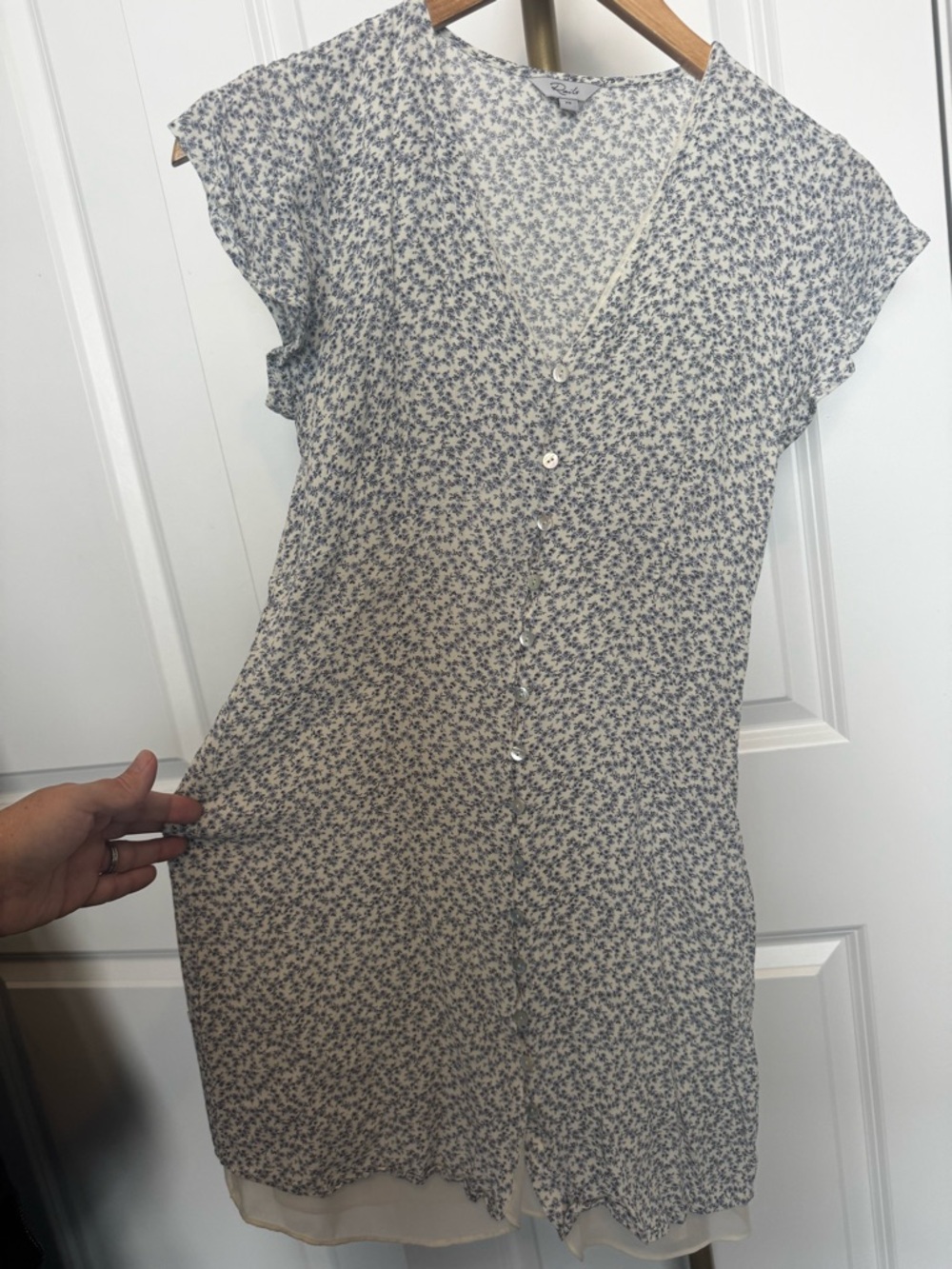 Rails Blue & White Floral Button-Front Mini Dress - Picture 4 of 6